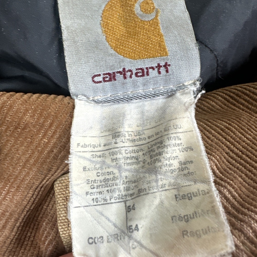 VTG Carhartt C03 BRN Chore Jacket Men 54 Distressed Brown Duck Arctic USA Made - Picture 2 of 15